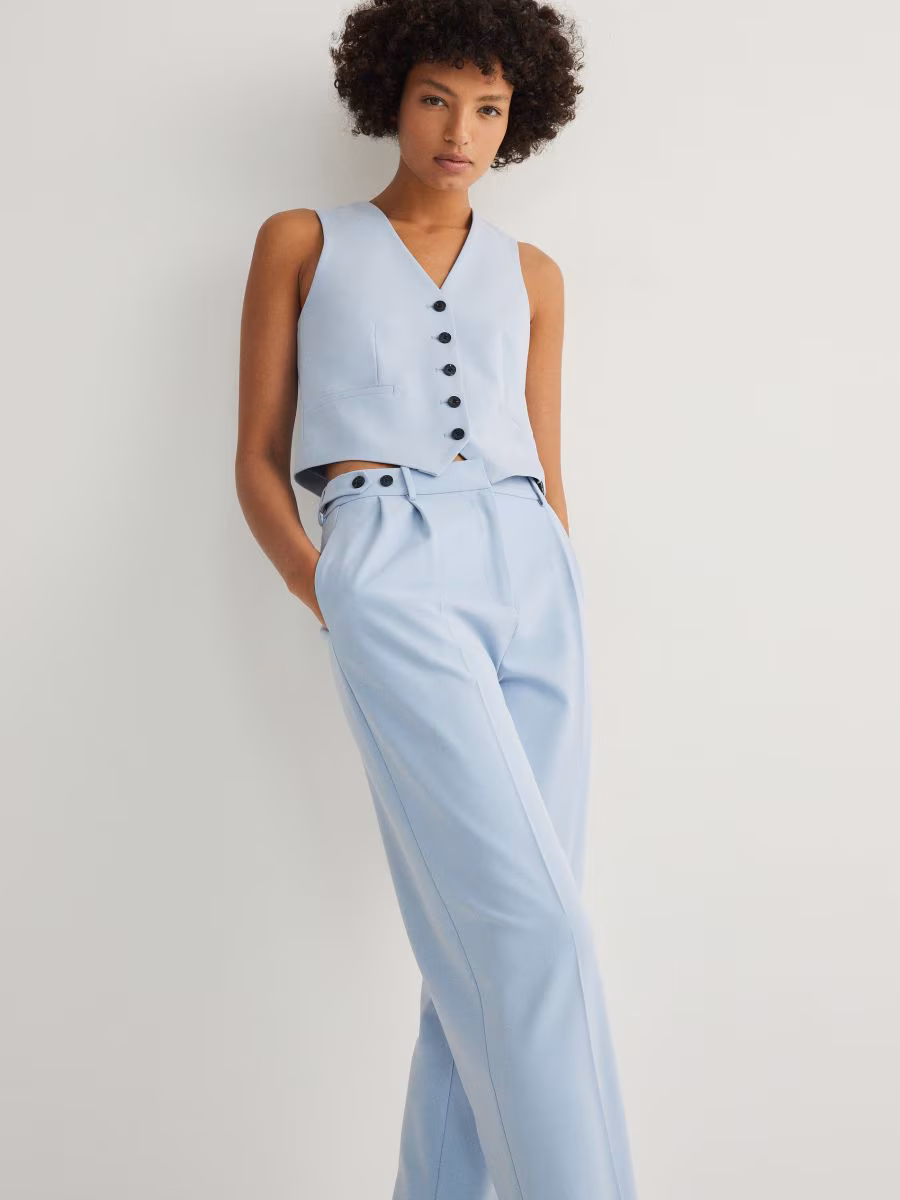 Cigarette Trousers With Pressed Crease