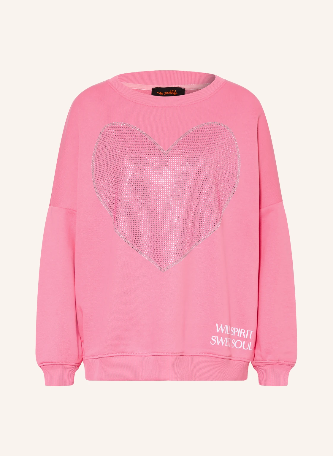 miss goodlife Sweatshirt mit Schmucksteinen