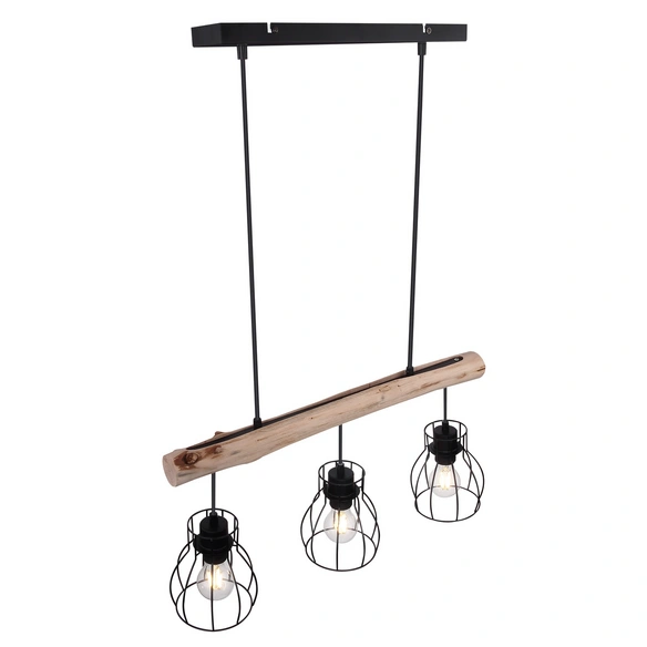 Hängeleuchte »MINA«, Metall, Holz, E27, 40W, ohne Leuchtmittel