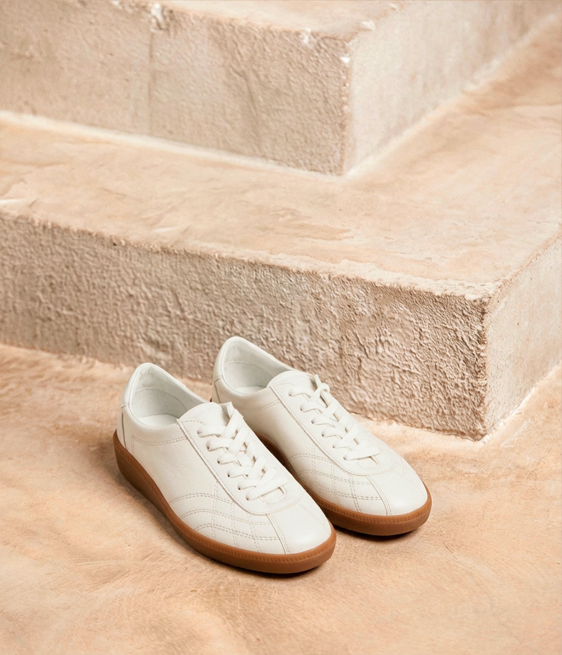 Baskets en cuir blanc Sophie
