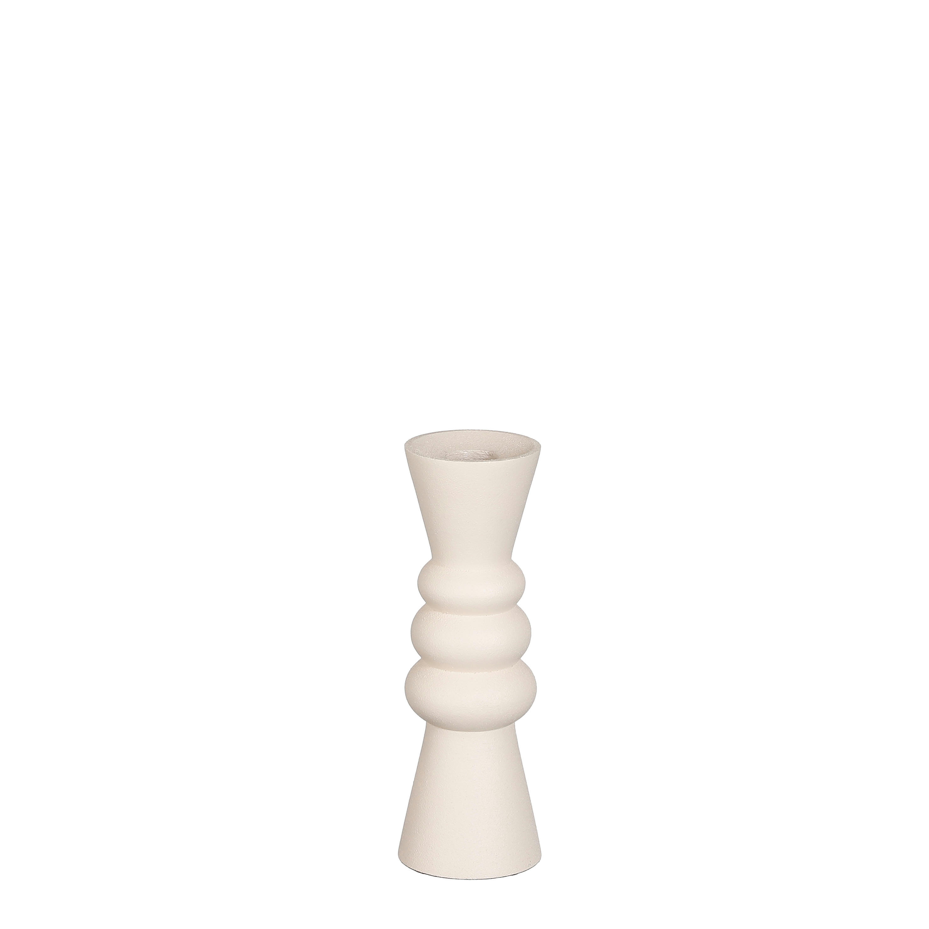 ROLLO - Bougeoir en aluminium blanc cassé H18.5