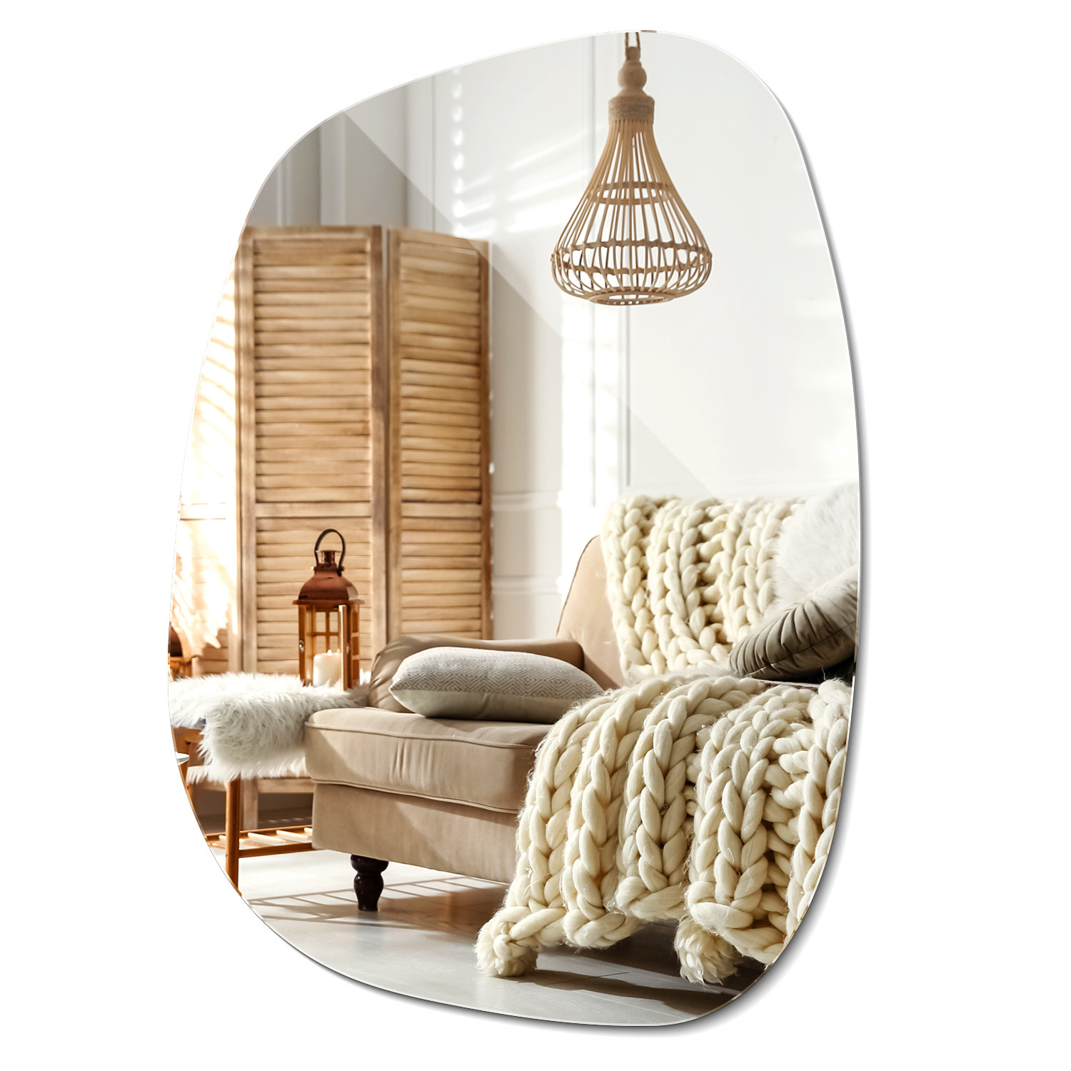 Lustro ścienne asymetryczne nowoczesny design 49 x 34 cm Wallfluent