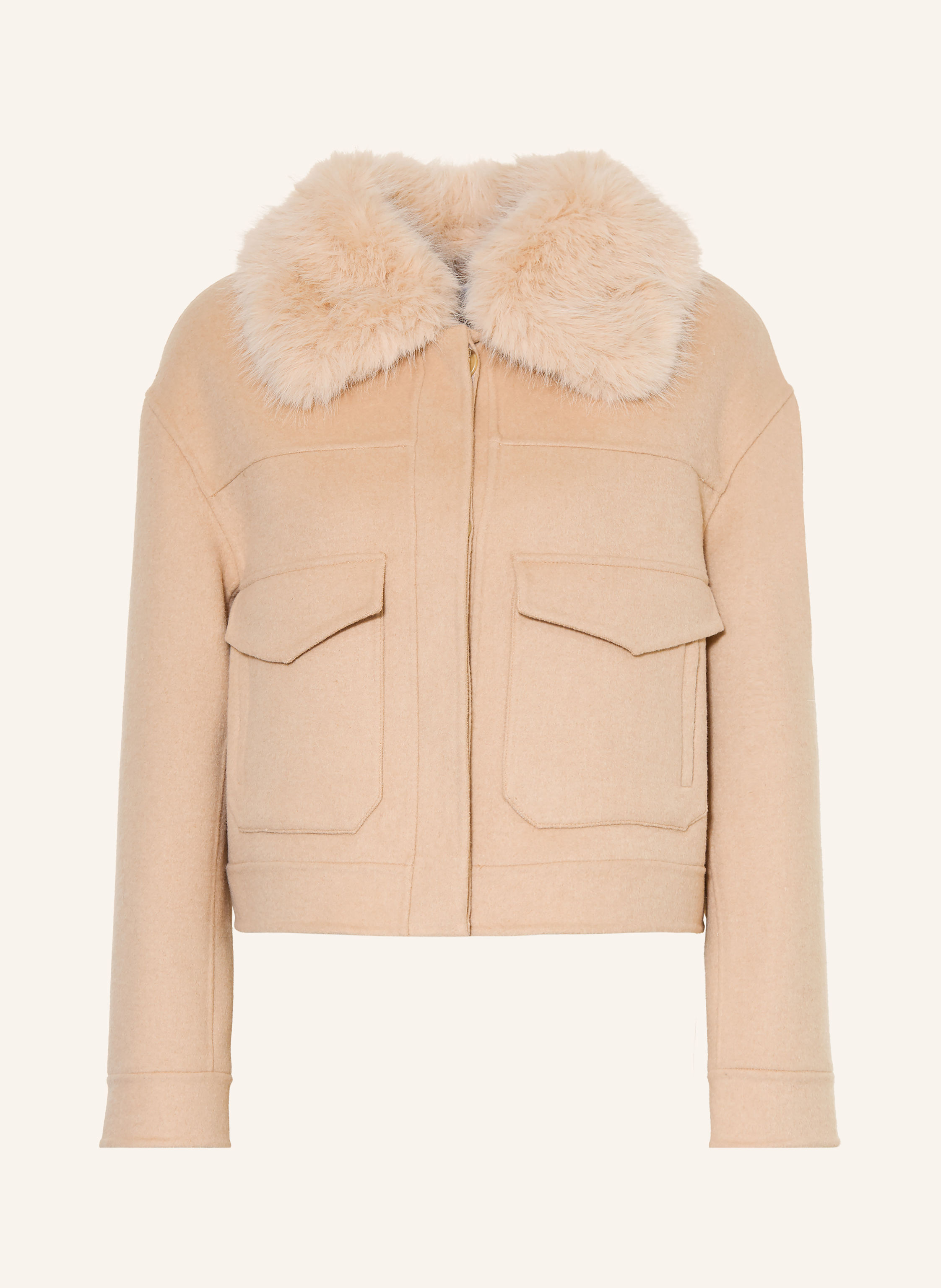 MRS & HUGS Jacke mit abnehmbarem Kunstfell-Kragen