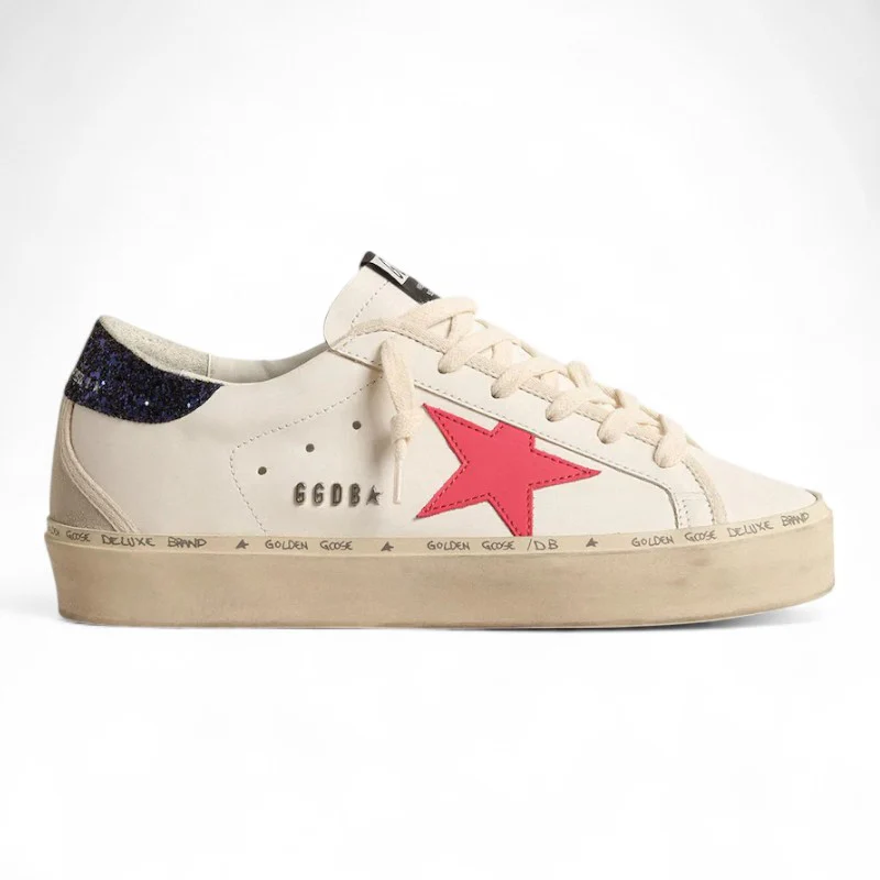 Hi Star sneakers with a fuchsia leather star and blue glitter heel tab