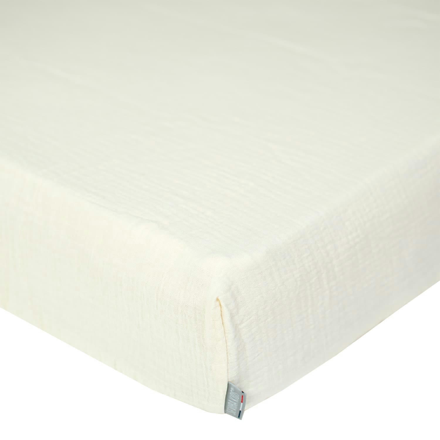 - Drap housse en gaze de coton 90x190