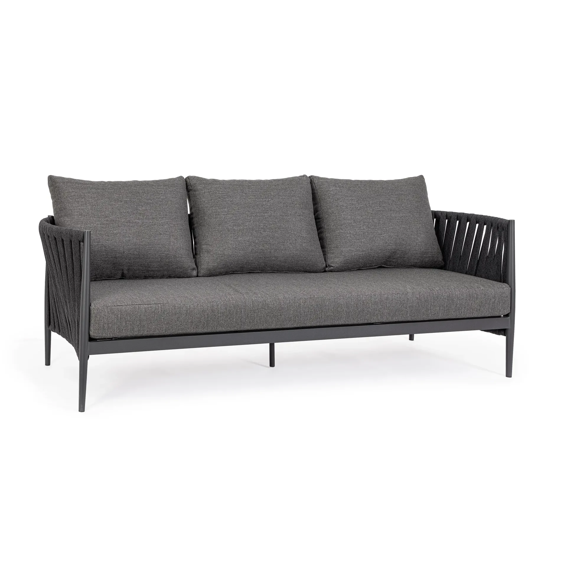 Bolzano Juno Sofa ogrodowa 3 osobowa 231×83 antracytowa aluminium