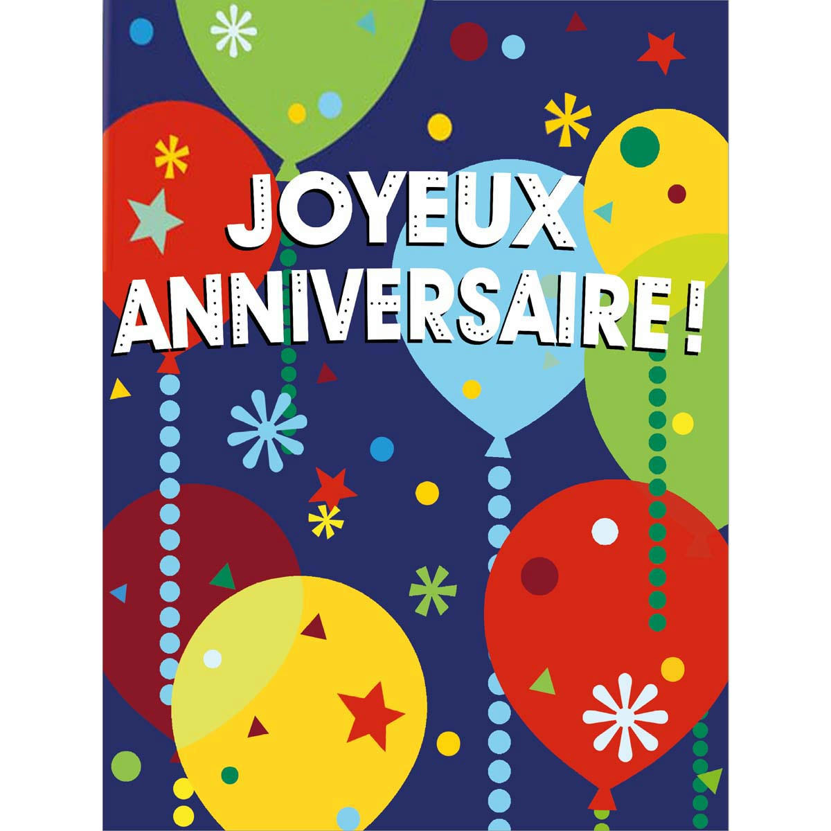 - Grande Carte Anniversaire Ballons Multicolores
