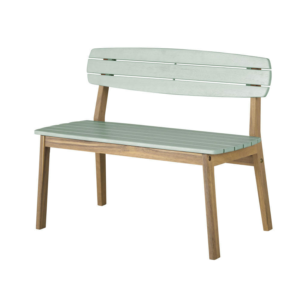 Mateo - Banc de jardin enfant en acacia massif vert pastel
