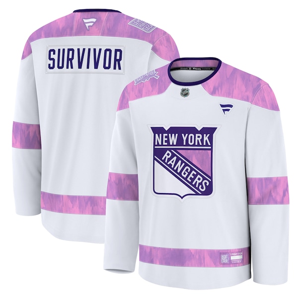 New York Rangers  Hockey Fights Cancer Practice Jersey - White