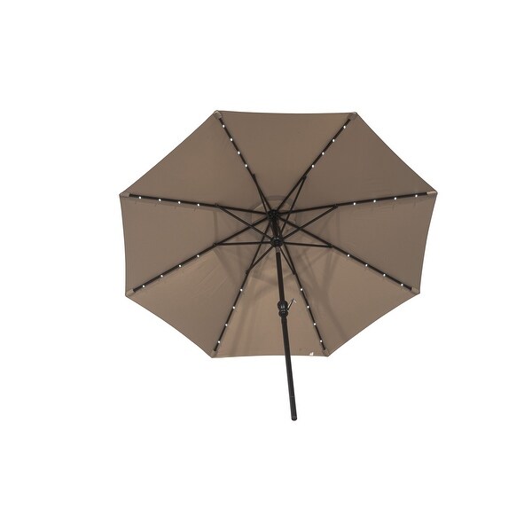 9 ft. Aluminum Market Solar Outdoor Patio Umbrella in Red