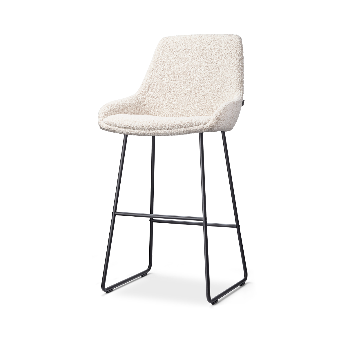 Nolon Nino-Isa Barkruk Bouclé Beige - Stof - Zwart Onderstel - 75 cm
