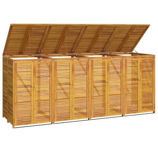NNEVL Quadruple Garbage Bin Shed 280x89x117 cm Solid Wood Acacia