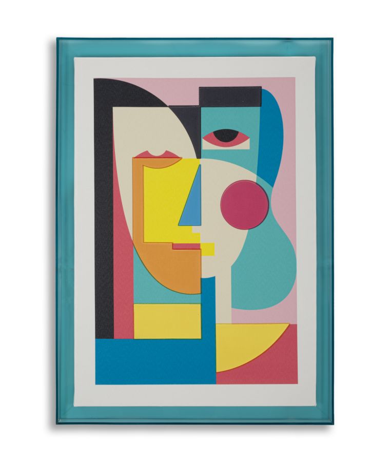 Print op gelakt canvas met acryl frame cm 50x3,3x70