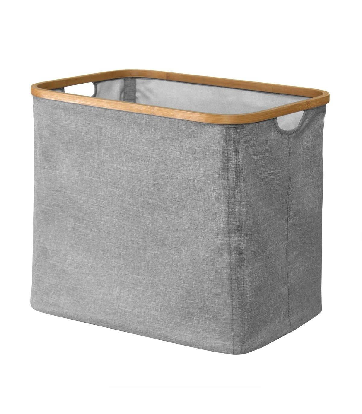 - Panier à linge pliable cadre bambou coloris gris