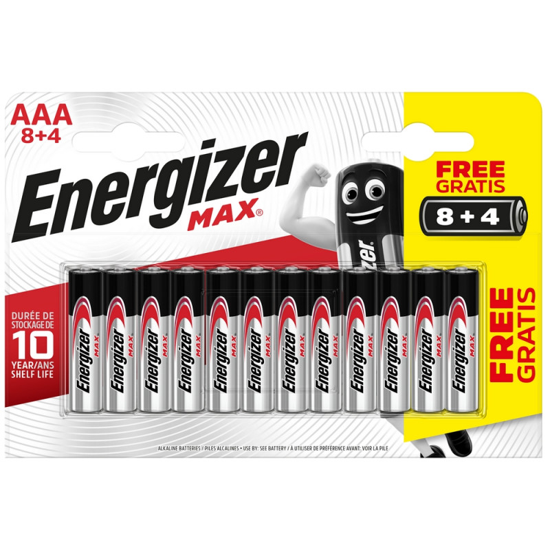 Pile alcaline AAA Max 8   4 gratuites ENERGIZER