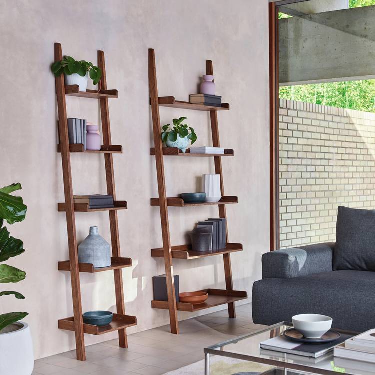 Habitat Jessie Tall & Narrow Ladder Shelf - Walnut Veneer