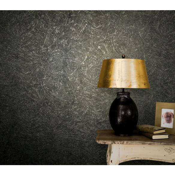 Vliestapete »Vintage Deluxe«, Betonoptik, anthrazit/silberfarben