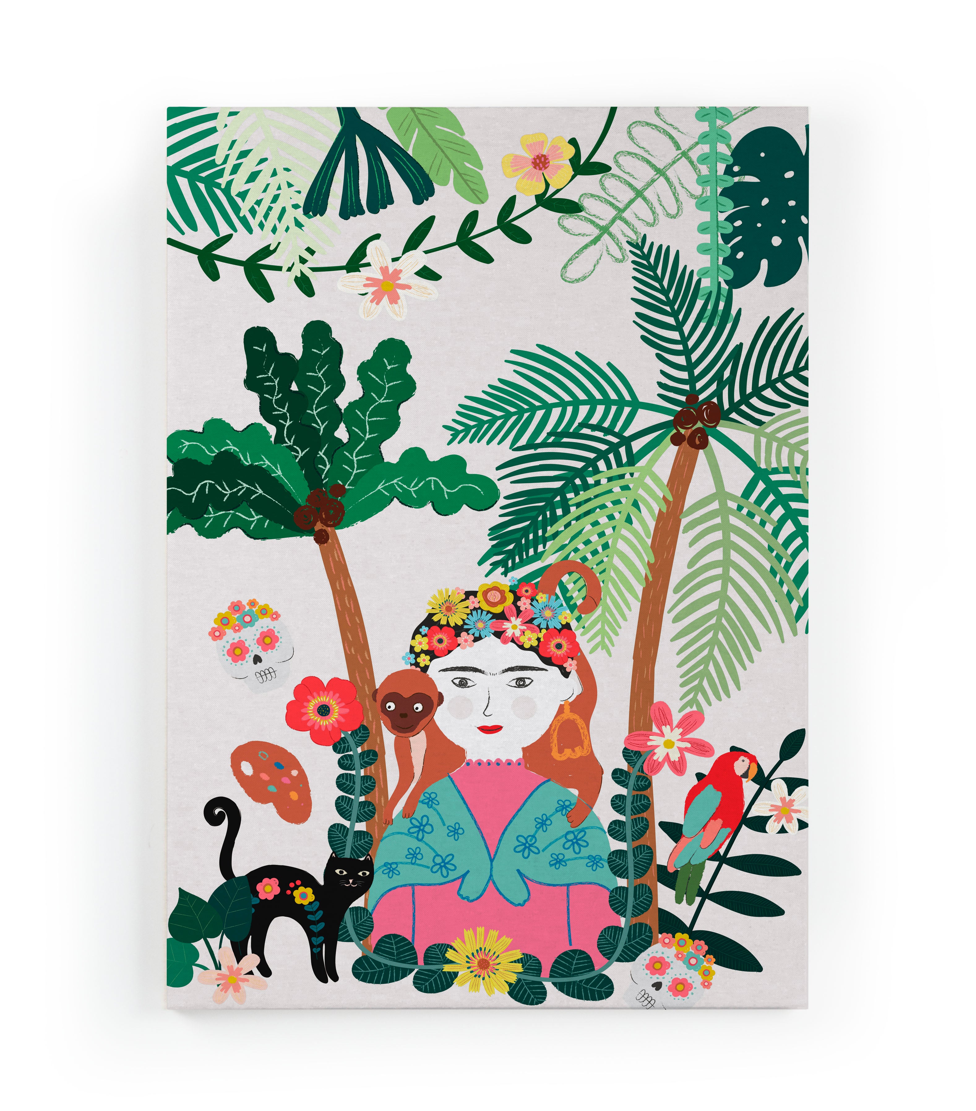 Canvas 60x40 Afdruk Frida Kahlo Kinderen