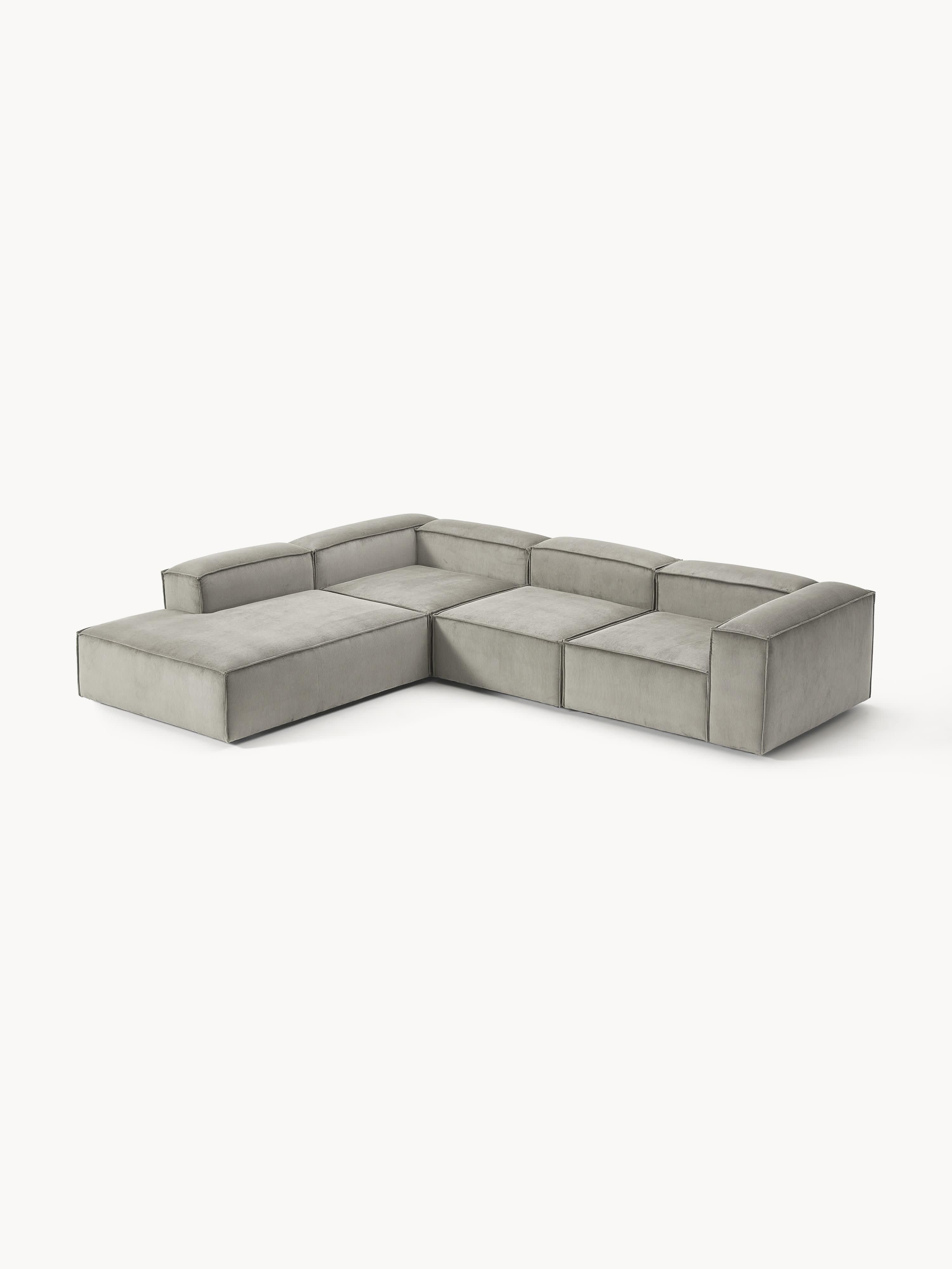 Modulares XL-Ecksofa Lennon (4-Sitzer) aus Cord