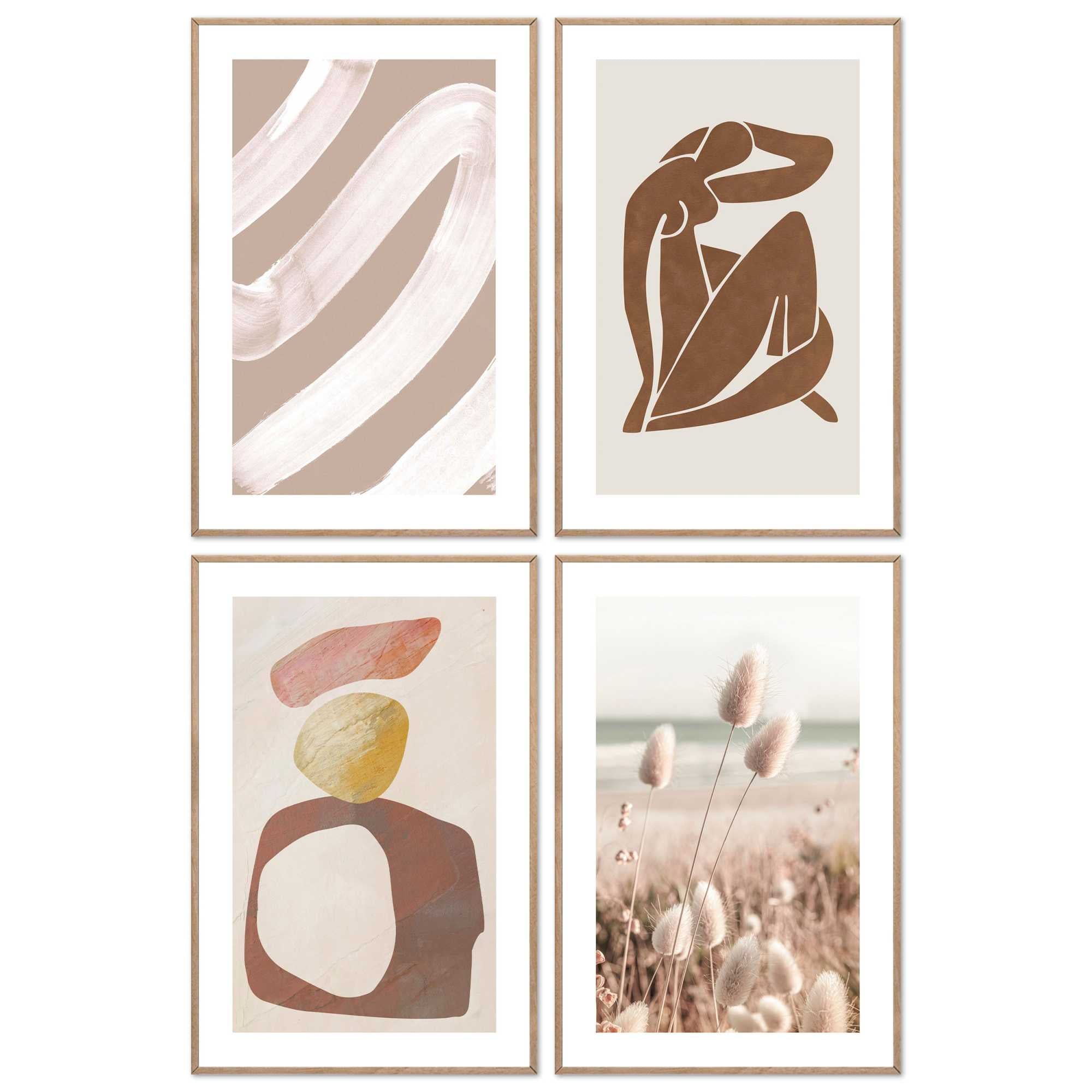 Reinders - Aards & Abstract - Wanddecoratieset 20x30 cm - Bruin