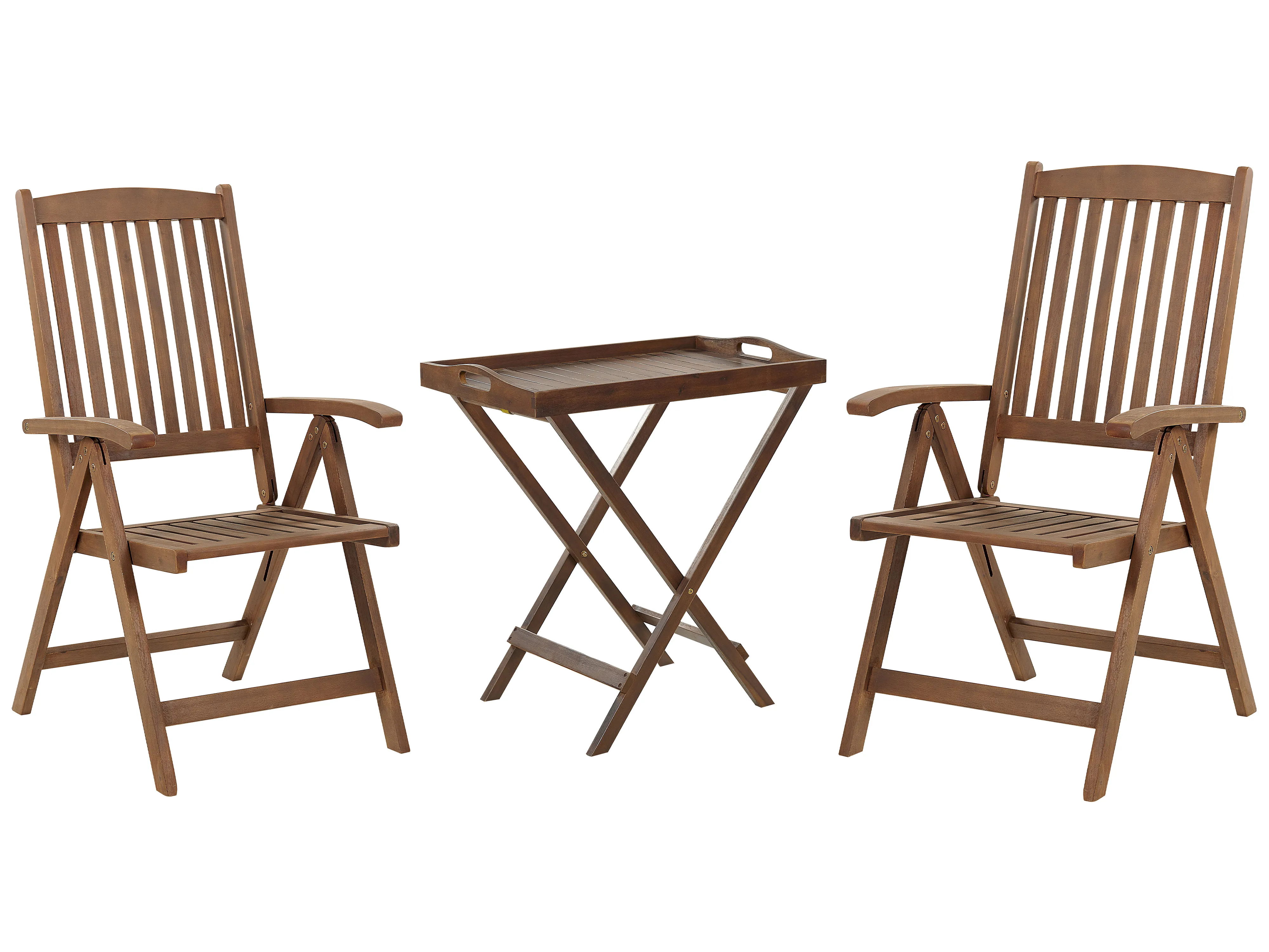 Garden Dining Set 6 Seater AMANTEA Acacia Wood Dark Brown