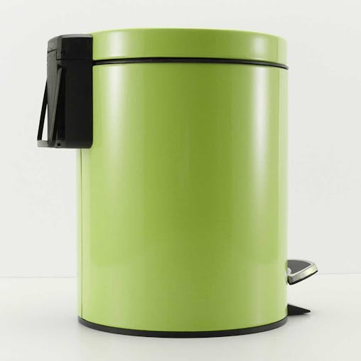 SOGA 2X Foot Pedal Stainless Steel Round Trash Bin Green 7L