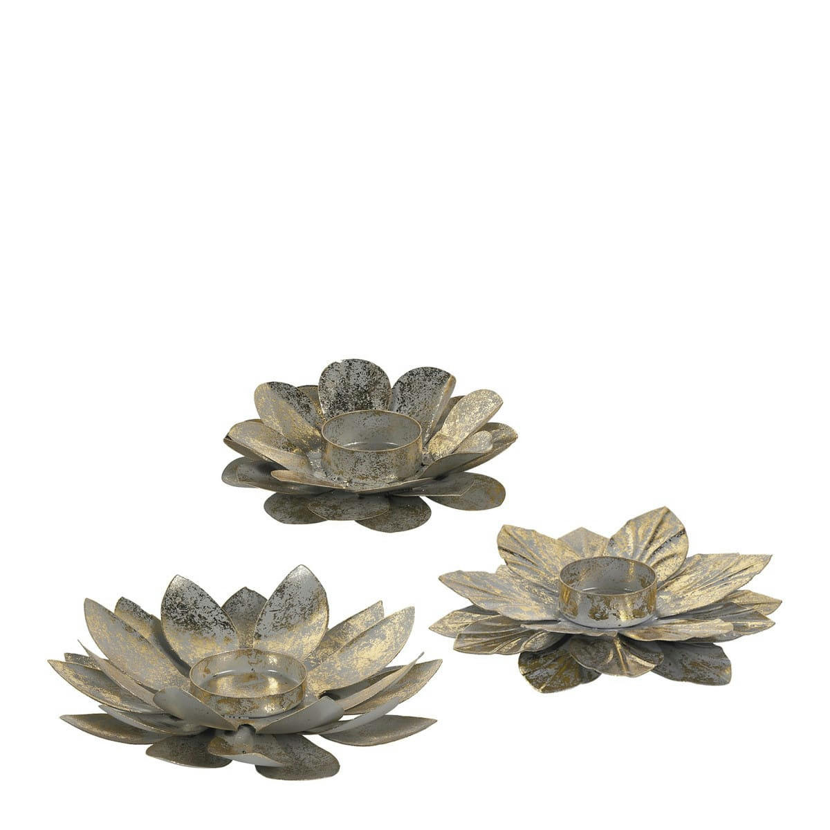 - Set de 3 bougeoirs Fleurs