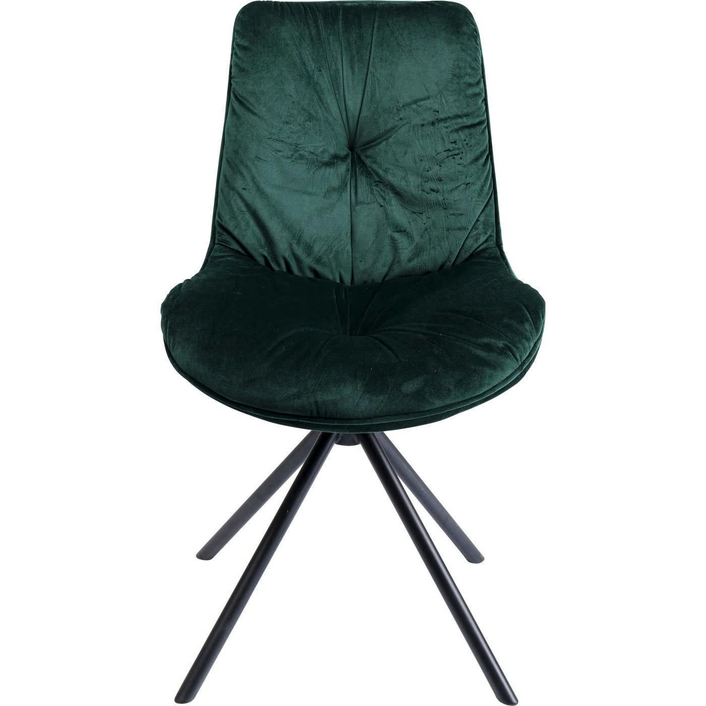 MILA - Chaise en velours vert et acier
