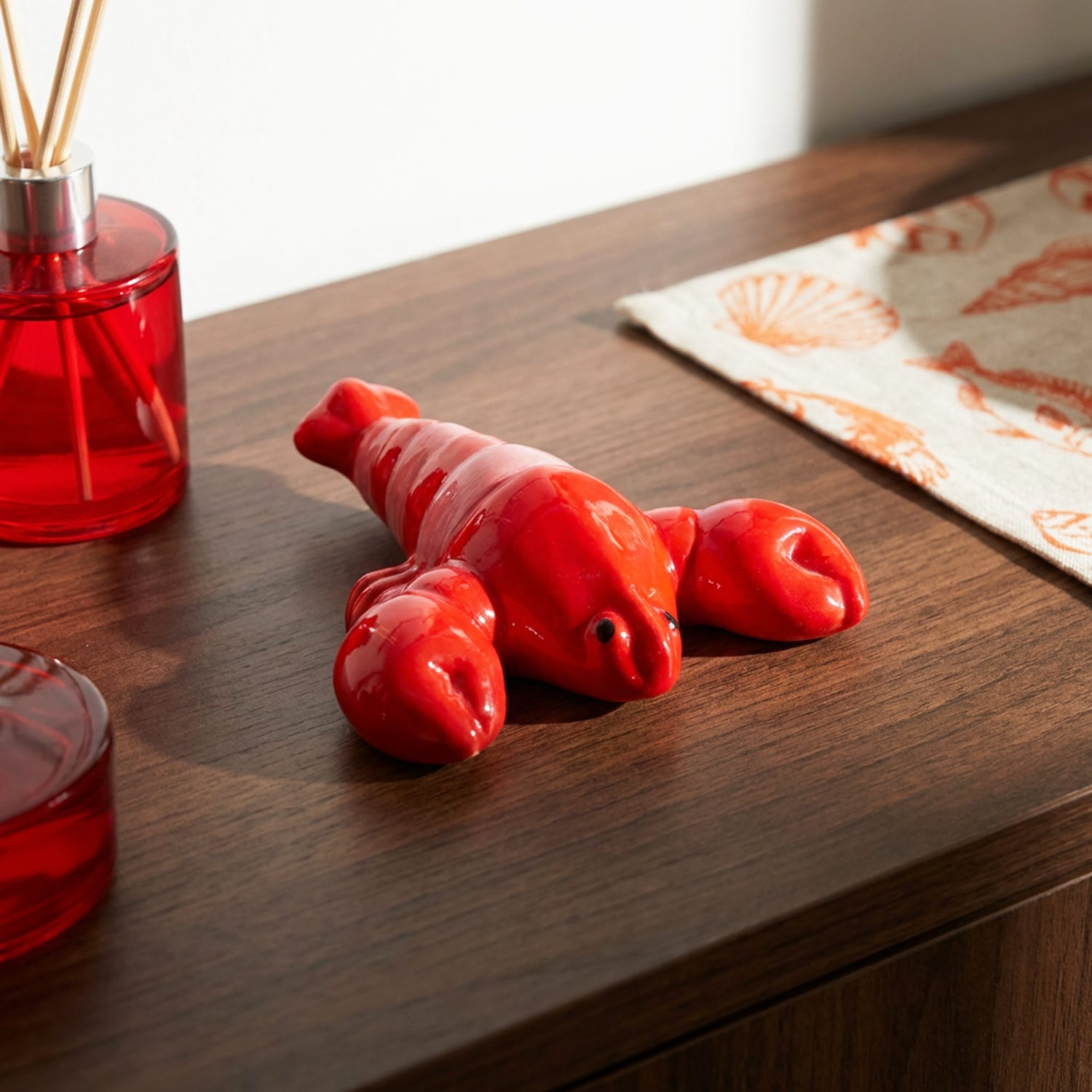 Decorazione aragosta rossa in ceramica