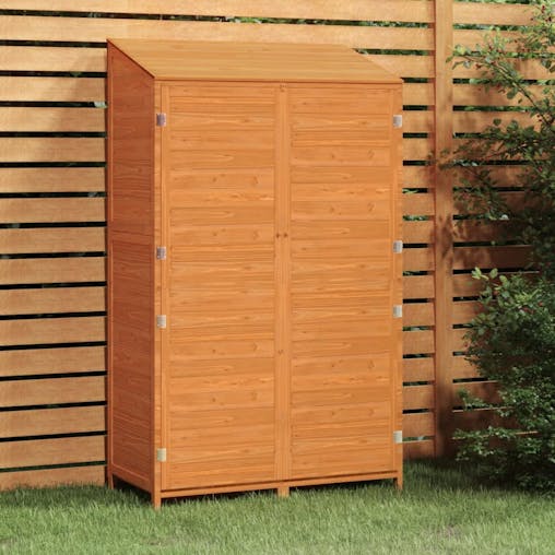 NNEVL Garden Shed Brown 102x52x174.5 cm Solid Wood Fir
