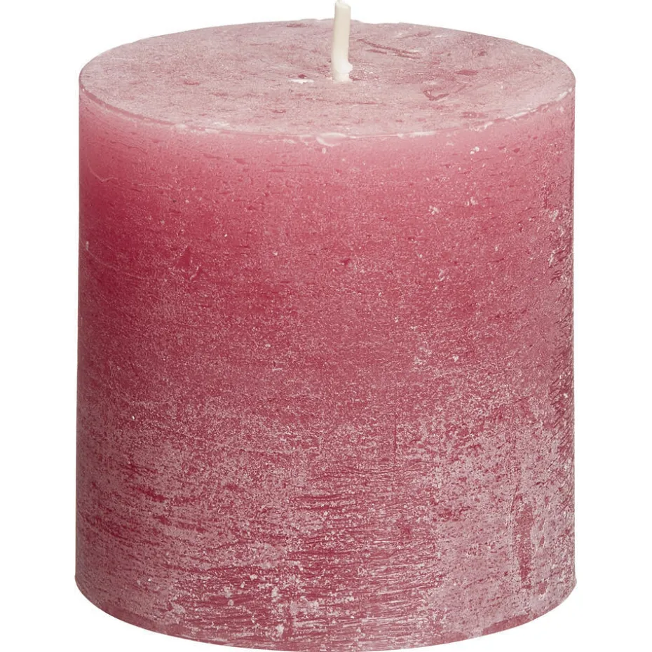 Kwantum Kaarsen & Theelichten | Kaarsen & Theelichten | Kaars Rustiek Roze 7×7 Cm