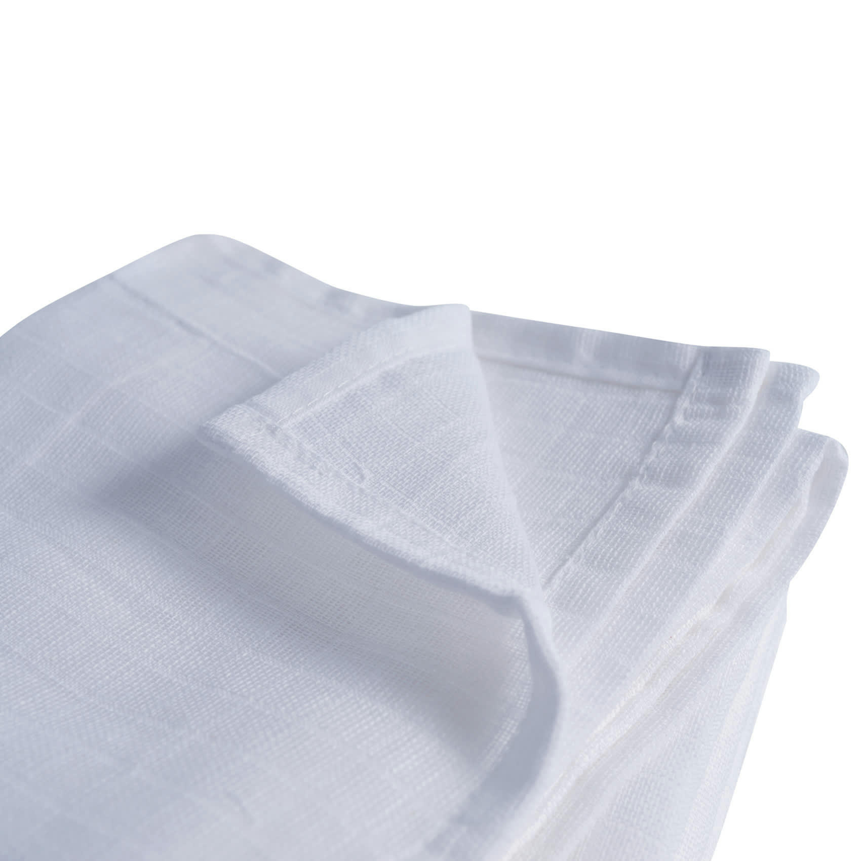 - Lot de 6 langes carré bébé en coton Blanc 70x70