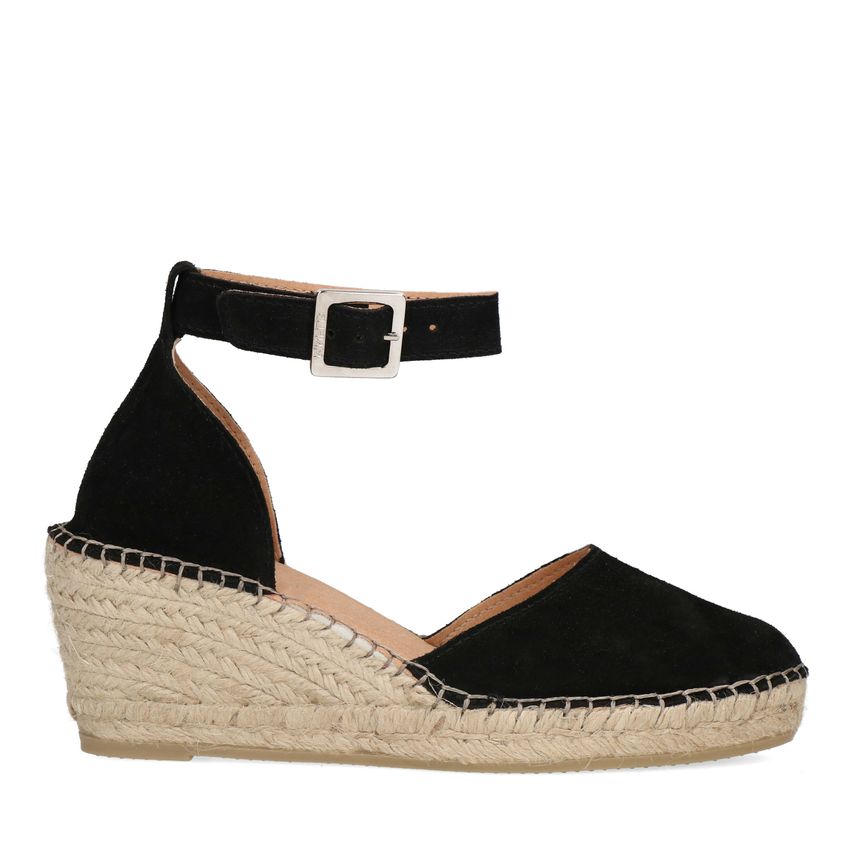 Manfield Zwarte suède sleehakken