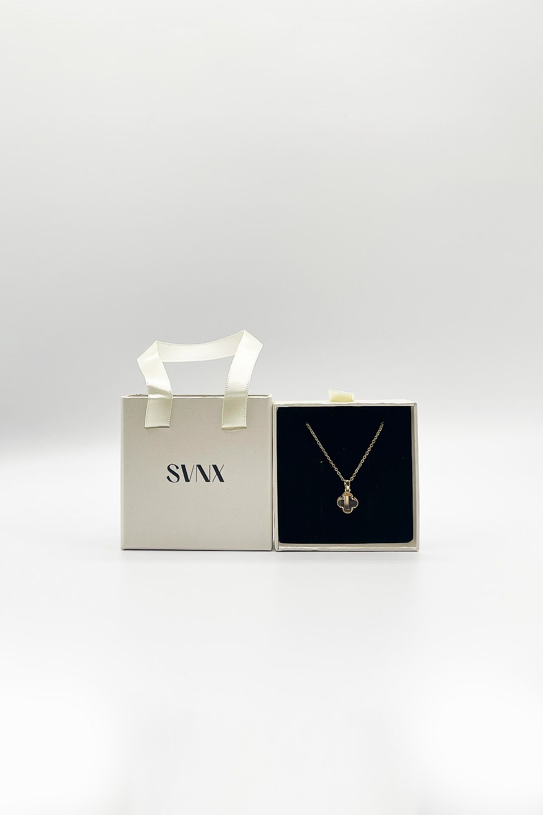 SVNX Blush Clover Crystal Pendant Necklace - Gift Boxed