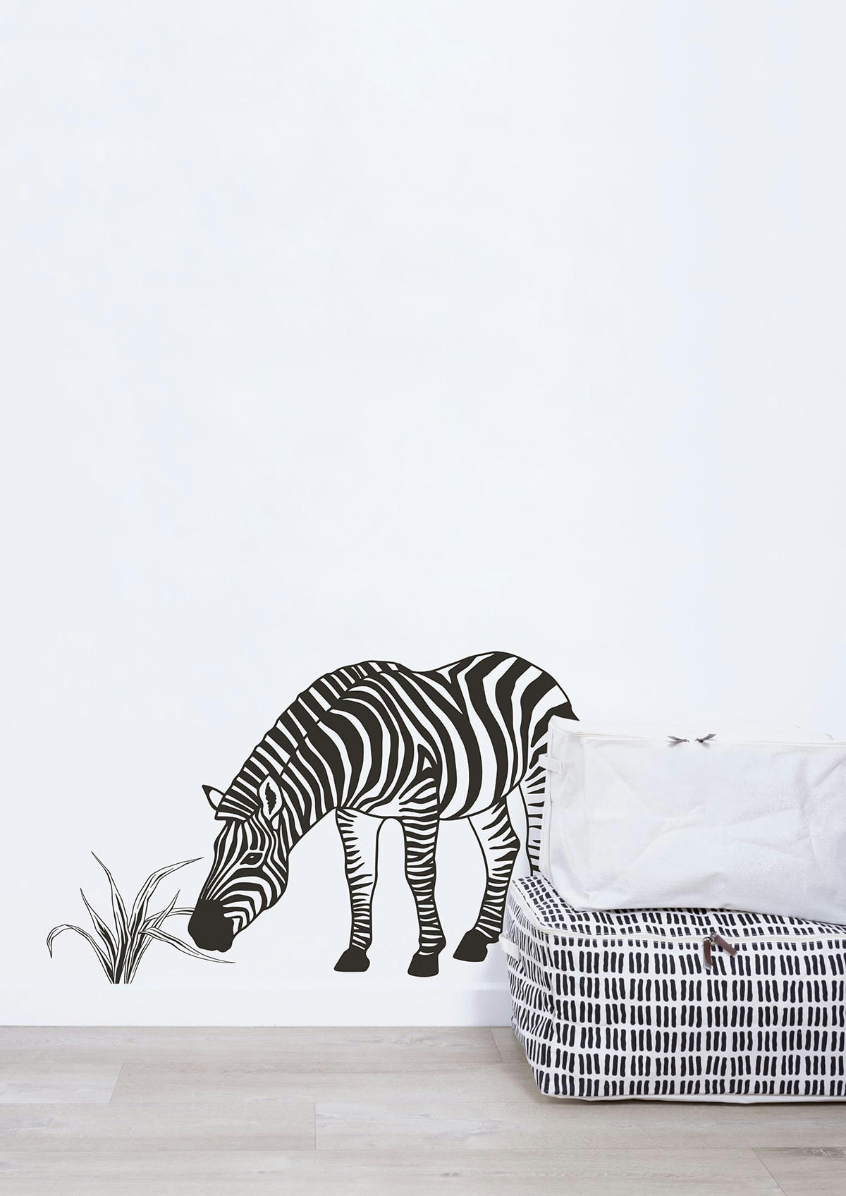 BLACK MAJIK - Grand sticker le zèbre en vinyle mat noir