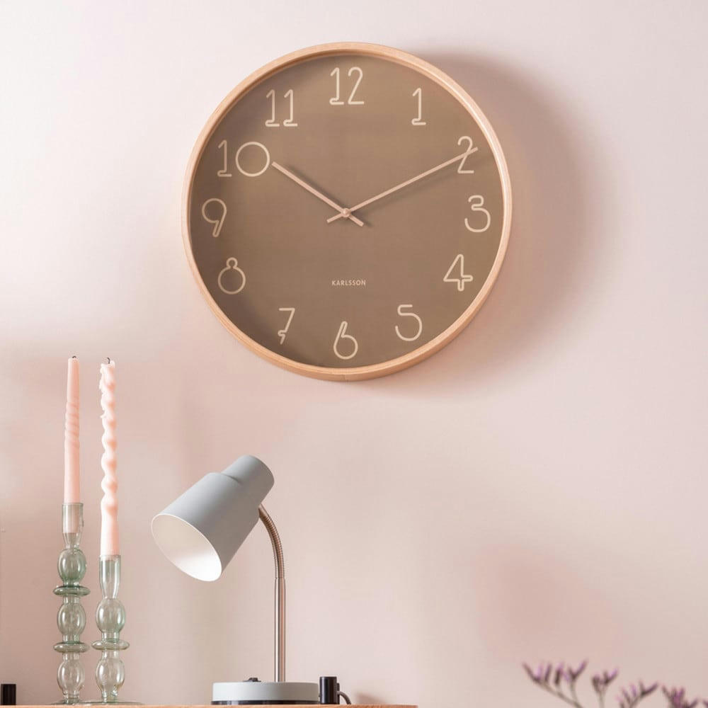 SENCILLO - Horloge aux nombres graphiques D40cm vert