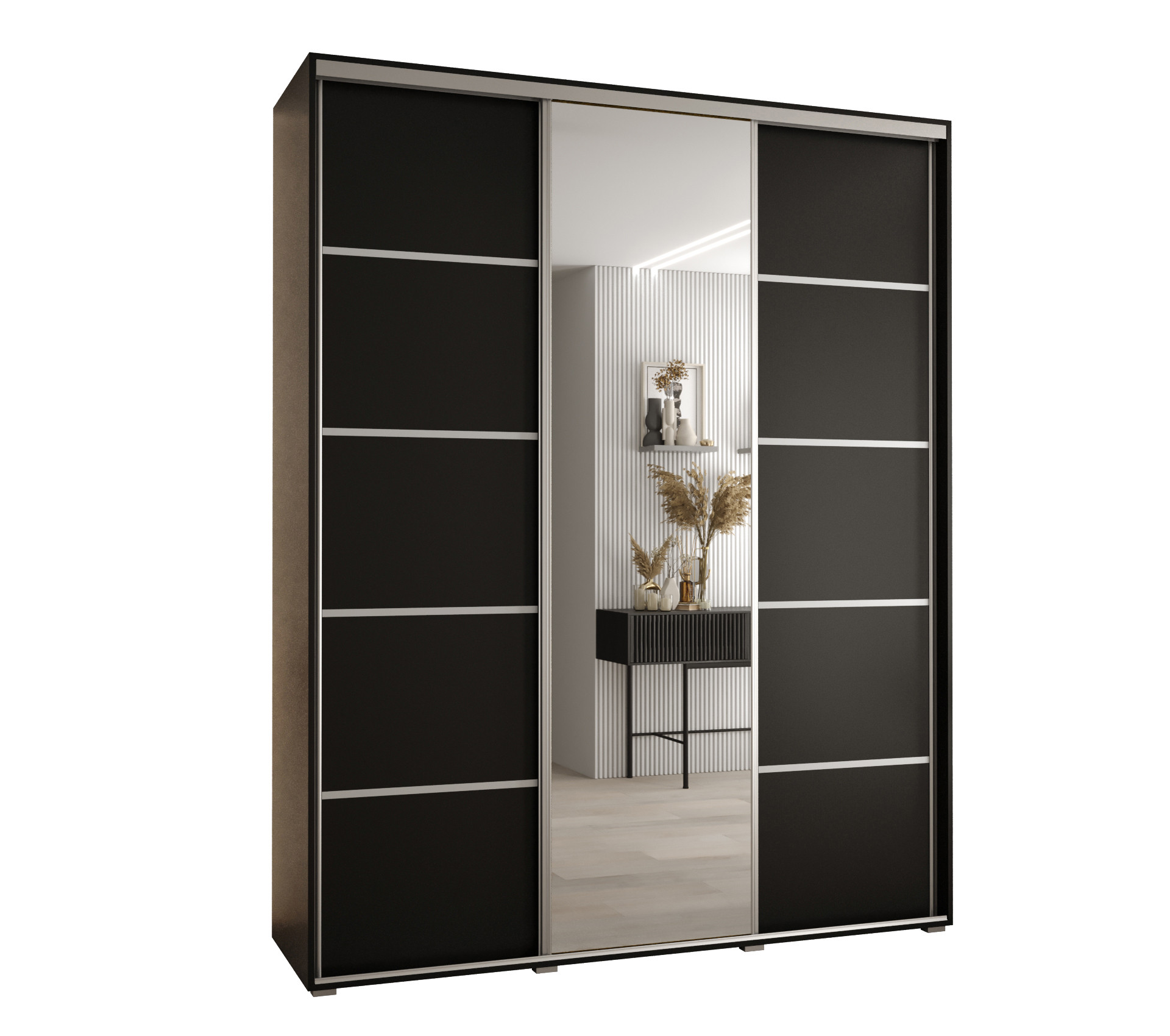 Szafa przesuwna 45 Cannes 5 190 czarny czarny srebrny