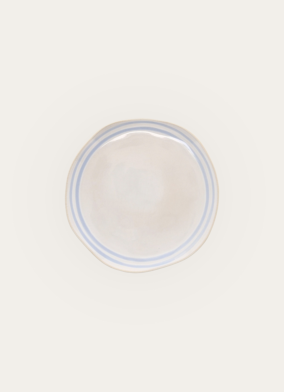 ASSIETTE à DESSERT EN GRÈS CIEL CRÈME / BLEU