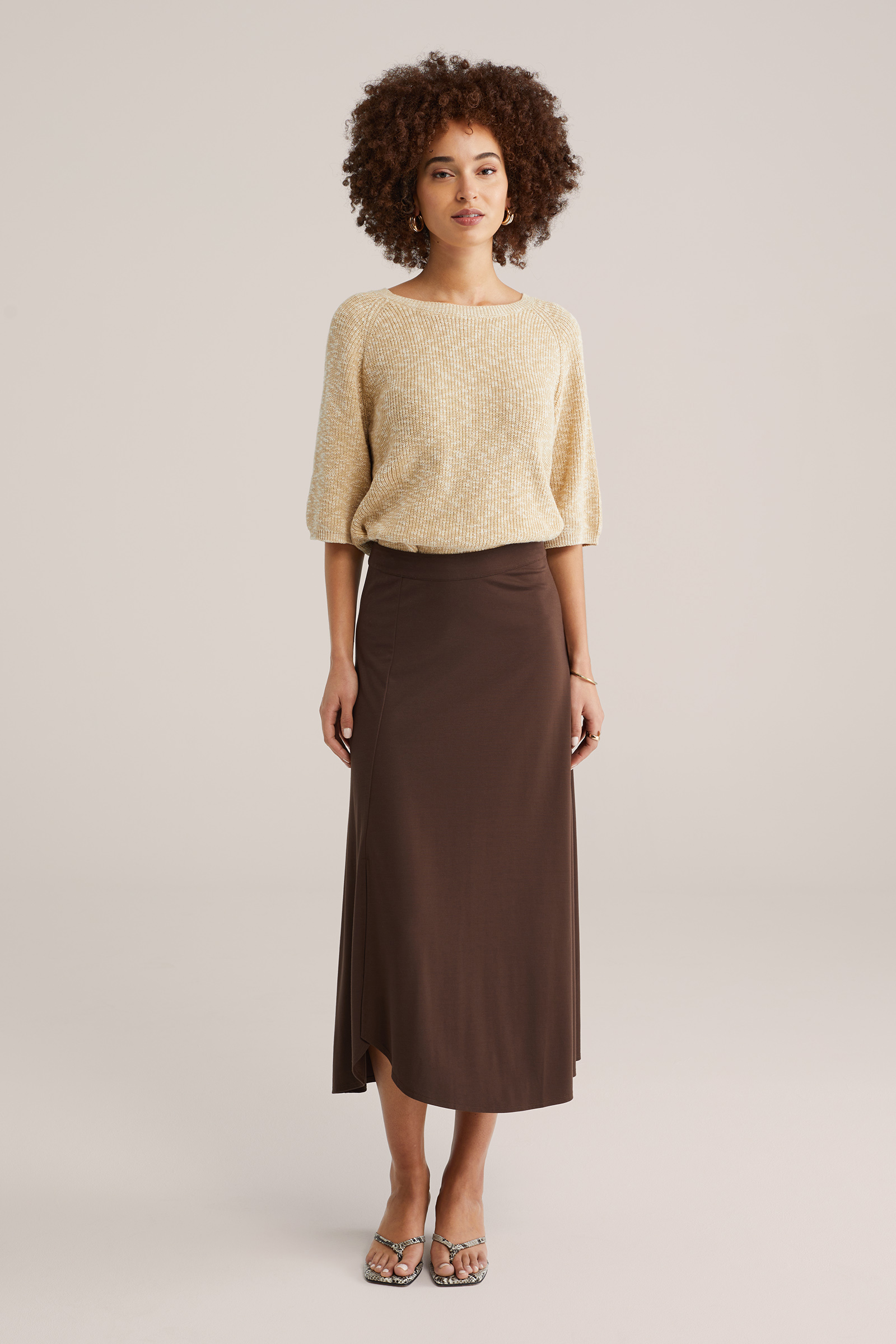 Dames fijngebreide top met glittergaren