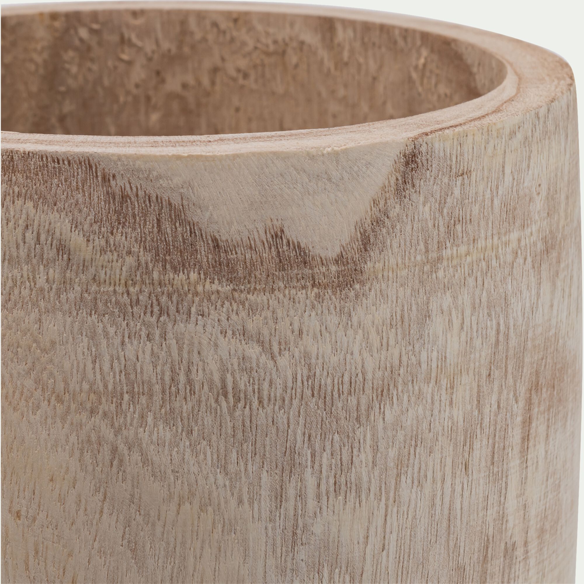 SIEL - Cache-pot en bois de paulownia D21xH17,5cm - naturel
