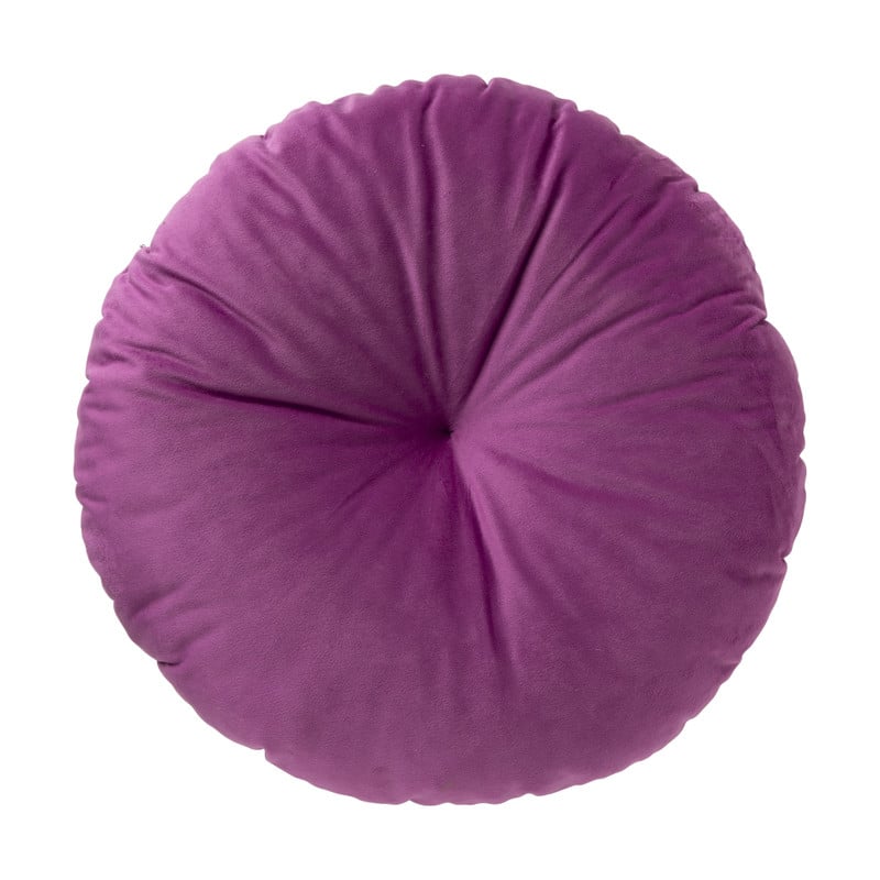 Kussen velvet rond - paars - &Oslash;45 cm