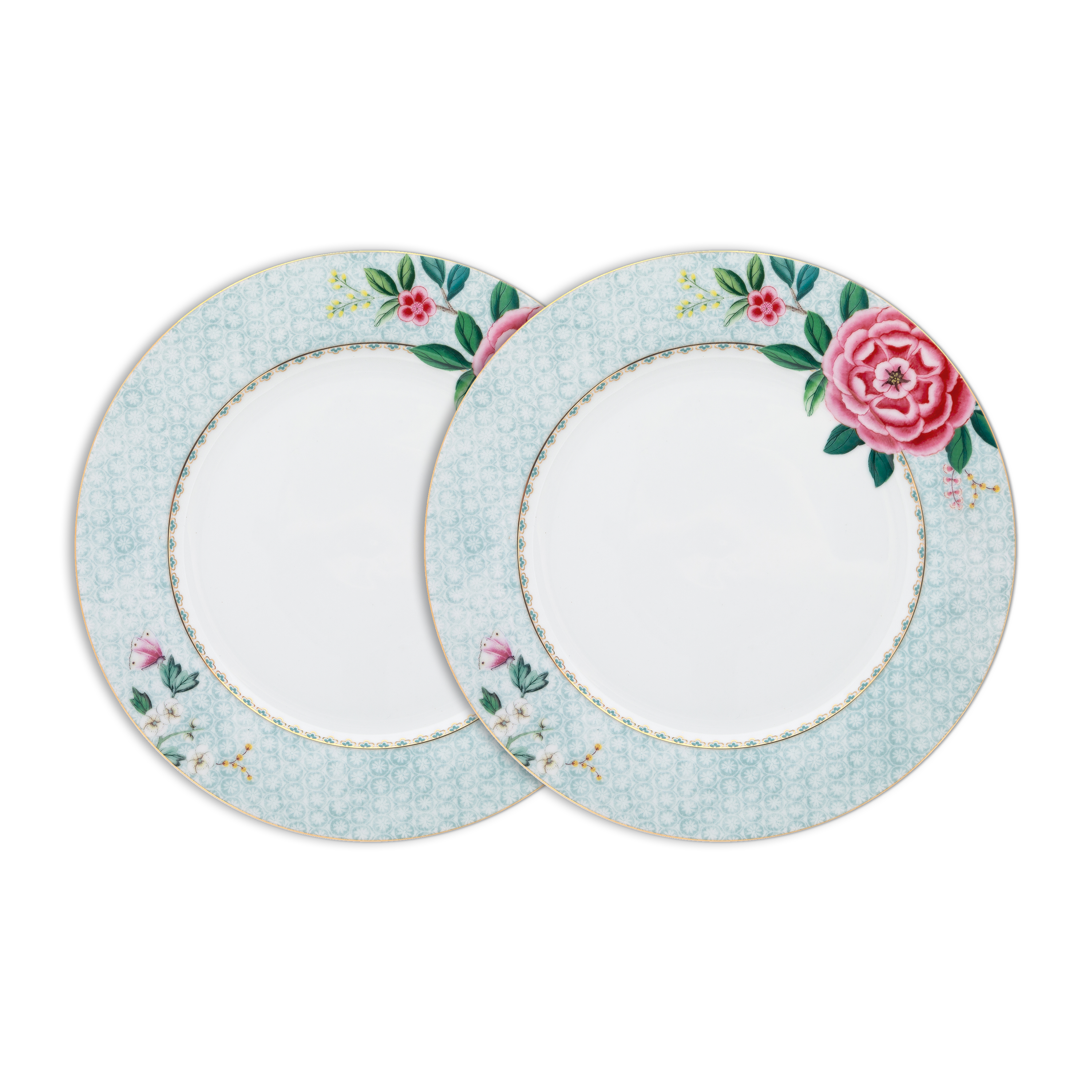 Pip Studio Blushing Birds Dinerborden - Servies - Set van 2 borden - Wit - 26.5cm