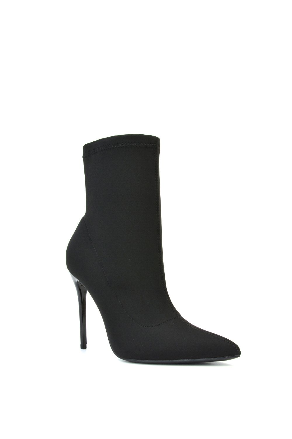XY London Felix' Pointed Toe Stretchy Sock Ankle Boots With Stiletto Heel