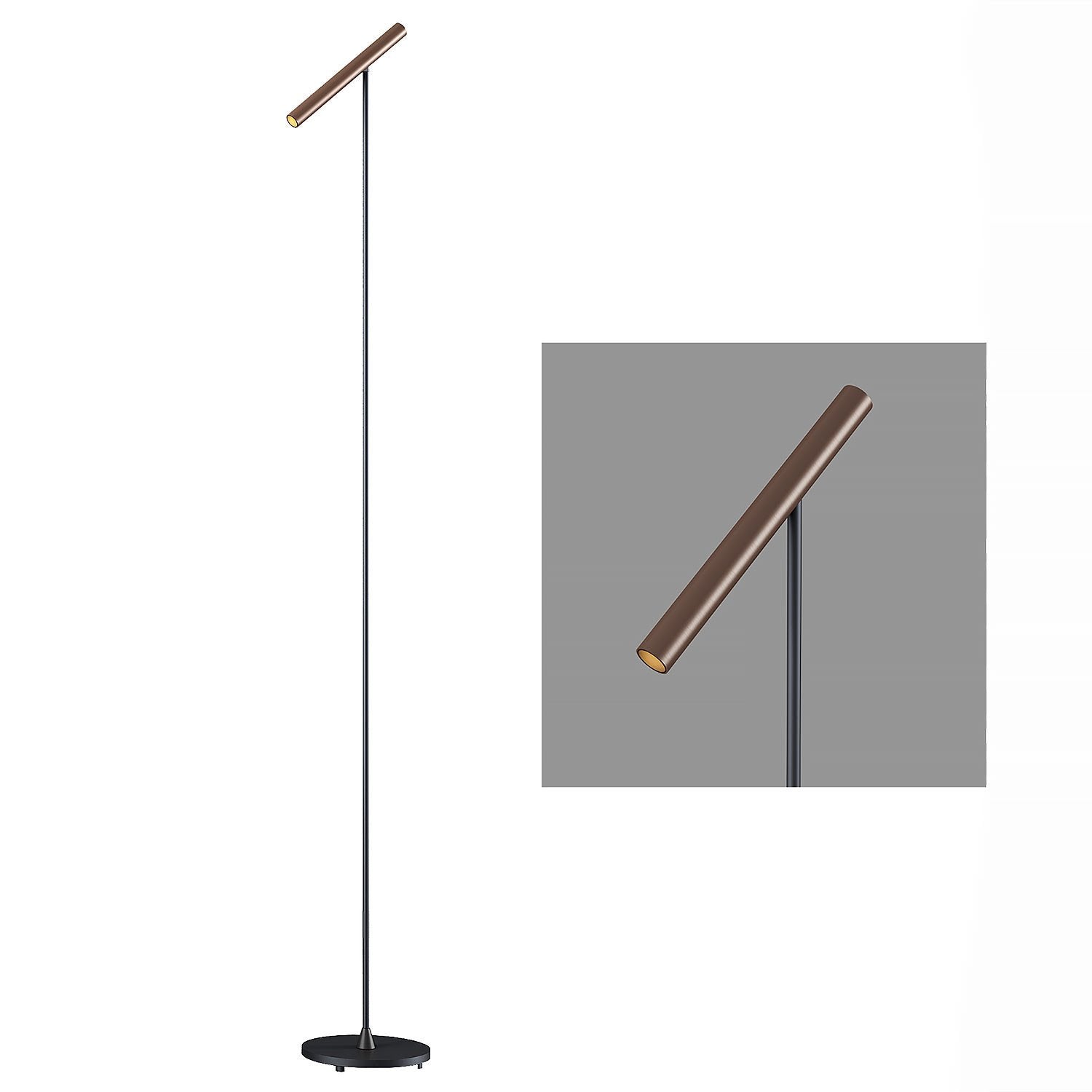 Artdelight vloerlamp Kansas - 1 lichts - 25 x 140  cm - zwart brons