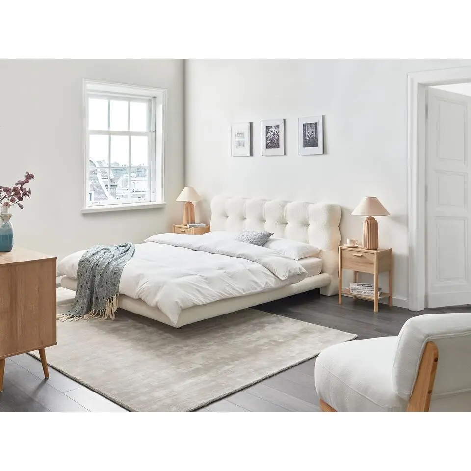 SOULISSE - Tweepersoonsbed - Off-white - 180 x 200 cm - Boucl&eacute;
