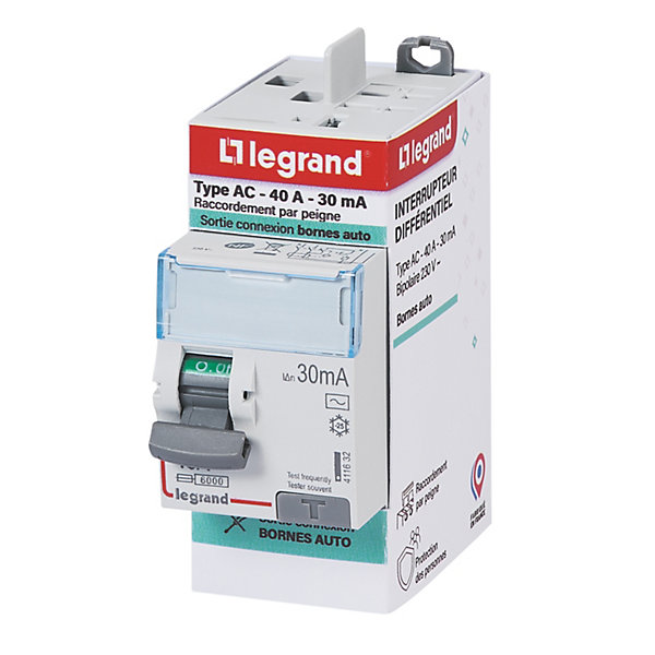 Interrupteur différentiel automatique DX3 30 mA-40A type AC Legrand