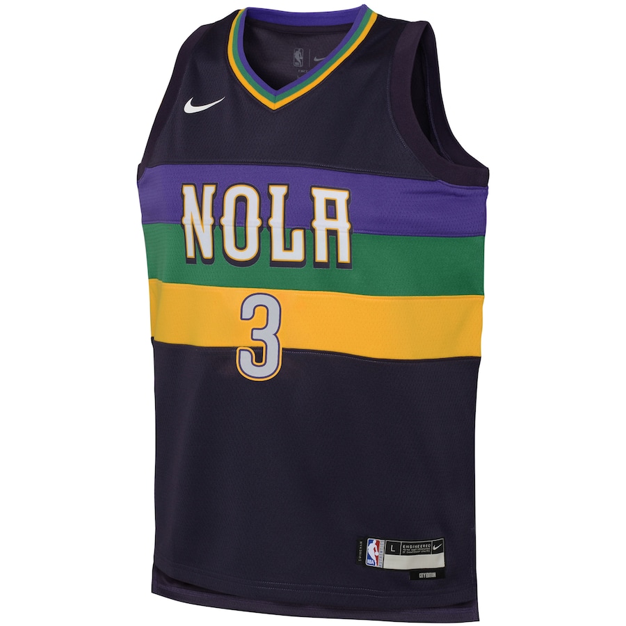 CJ McCollum New Orleans Pelicans Nike Youth Swingman Jersey - City Edition - Purple