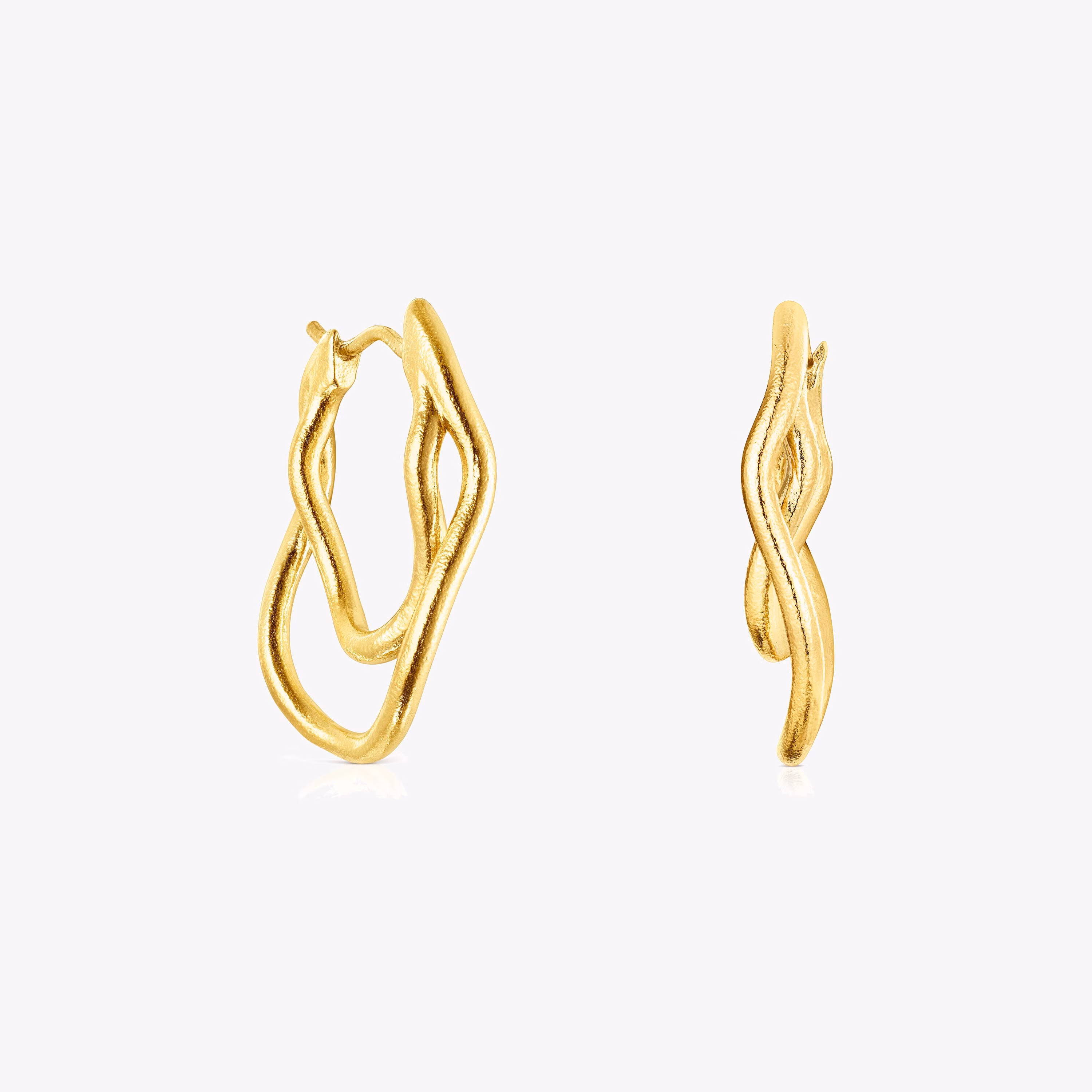 Pendientes con baño de oro 18 kt sobre plata Hav