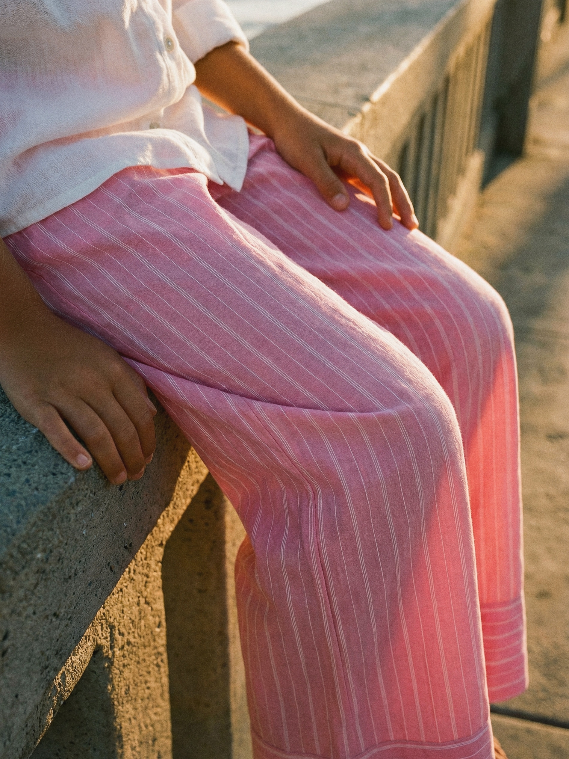 Spodnie wide leg w paski