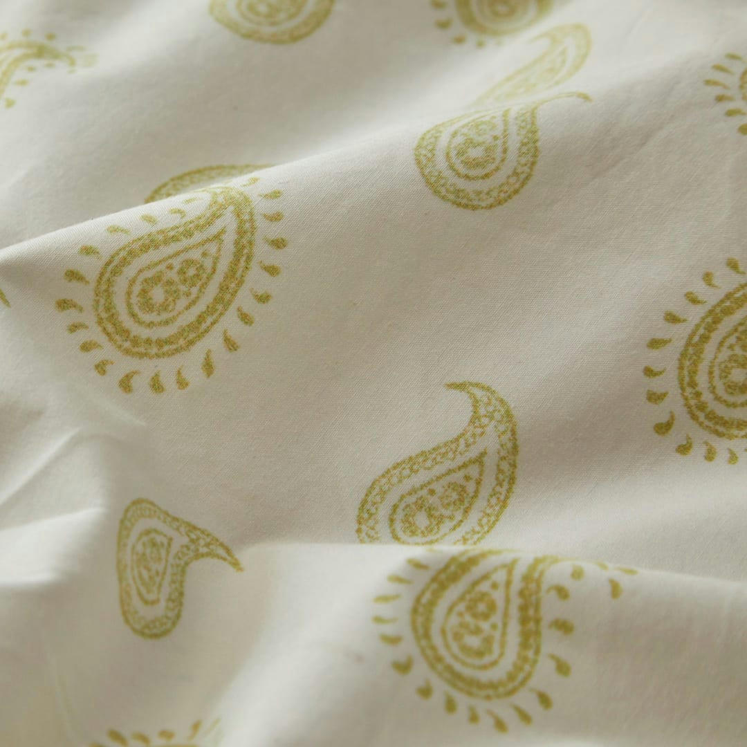 FN SARI ECUME - Housse de couette en percale de coton organic  140x200 cm jaune